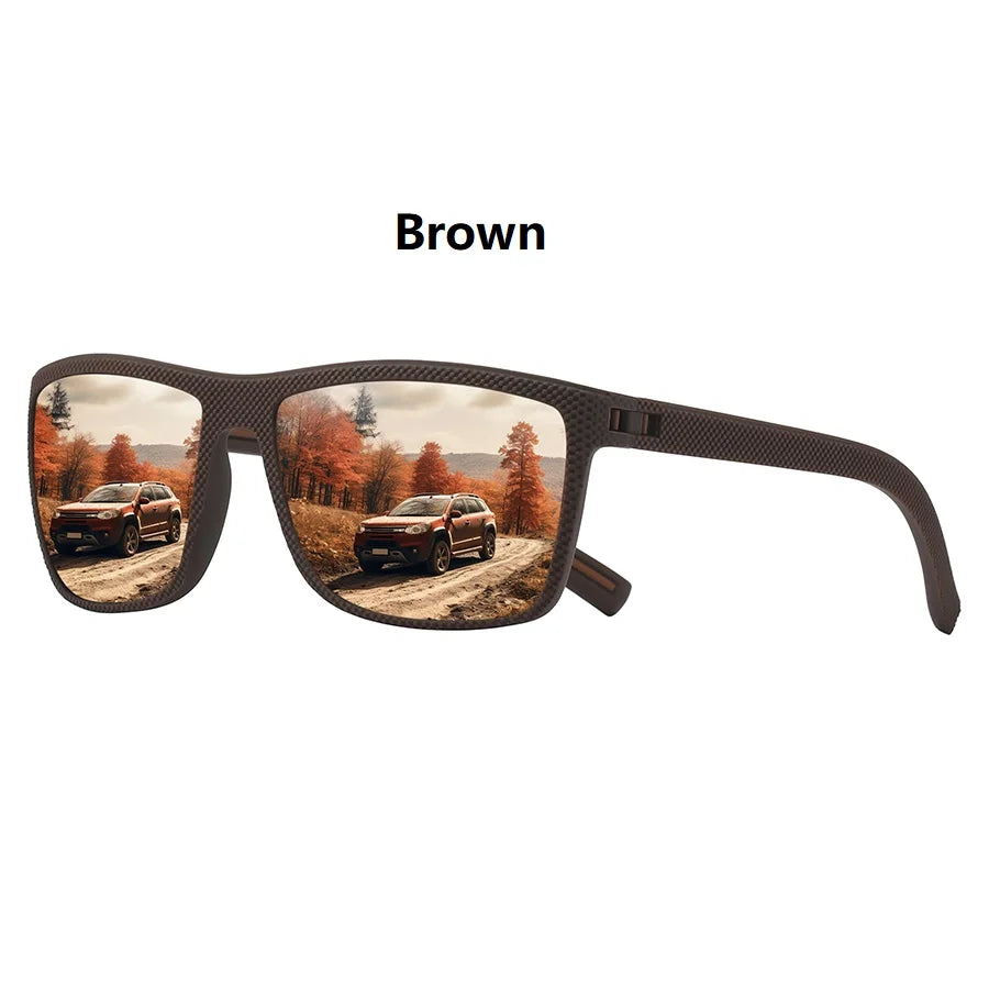 Fashion Vintage Check Pattern Square Sunglasses Men Women Fishing Driving Man Luxury Brand Designer Sun Glasses Eyewear
