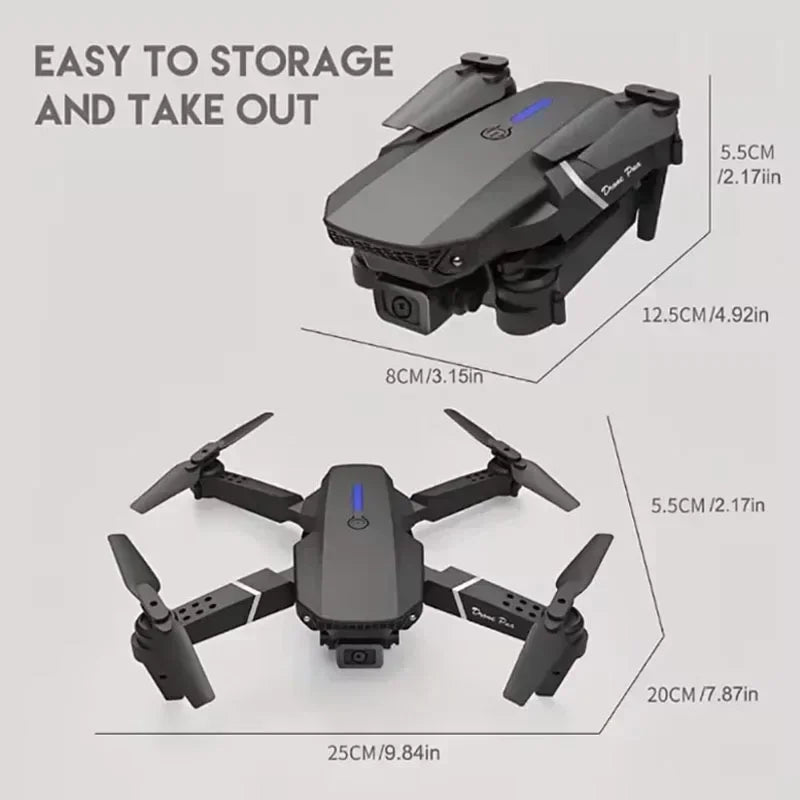 2026 New E88 Professional HD Dual Camera 4K RC Drone Wide Angle Camera Foldable Helicopter Quadcopter Aircraft Kid Gift Toys