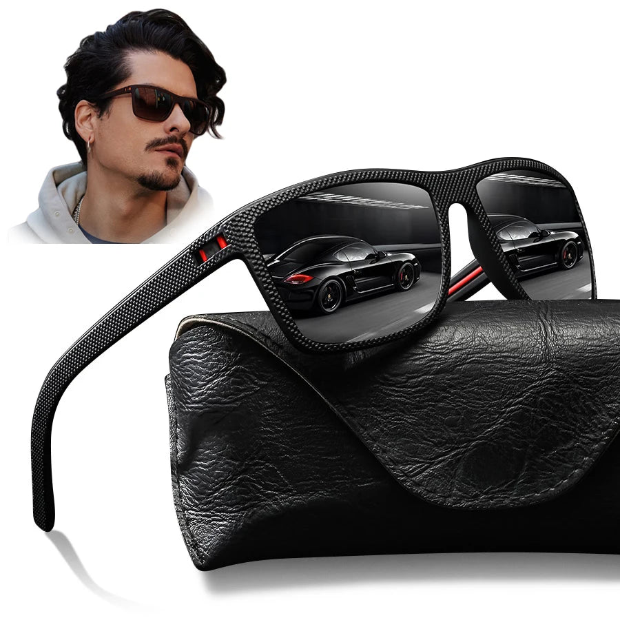 Fashion Vintage Check Pattern Square Sunglasses Men Women Fishing Driving Man Luxury Brand Designer Sun Glasses Eyewear