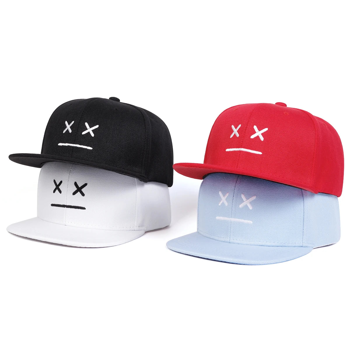 Unisex XX Smiley Face Embroidery Hip-hop Hats Spring Autumn Outdoor Adjustable Casual Baseball Caps Sunscreen Hat Sports Cap