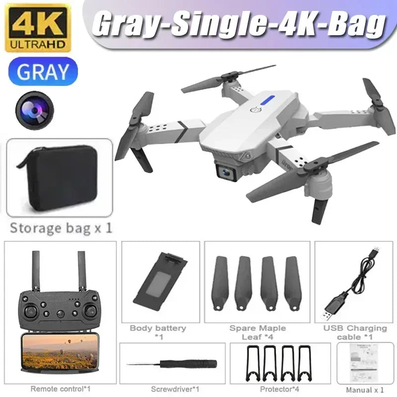 2026 New E88 Professional HD Dual Camera 4K RC Drone Wide Angle Camera Foldable Helicopter Quadcopter Aircraft Kid Gift Toys