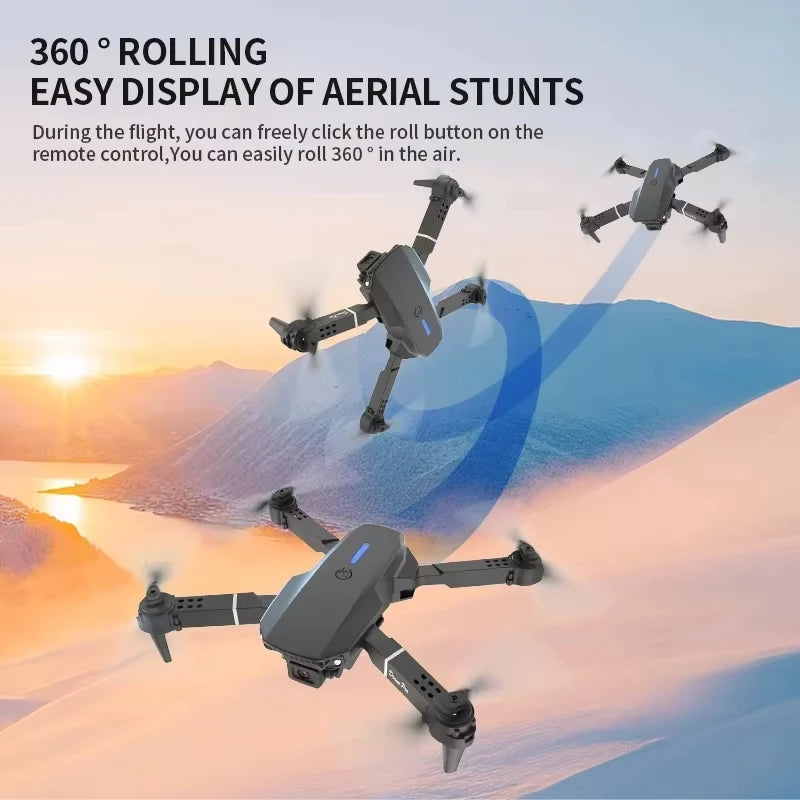 8K HD Dual Camera GPS Obstacle Avoidance 2026 E88 Plus Mini Foldable Drones Brushless Motor RC Quadcopter Toys Gifts For Xiaomi