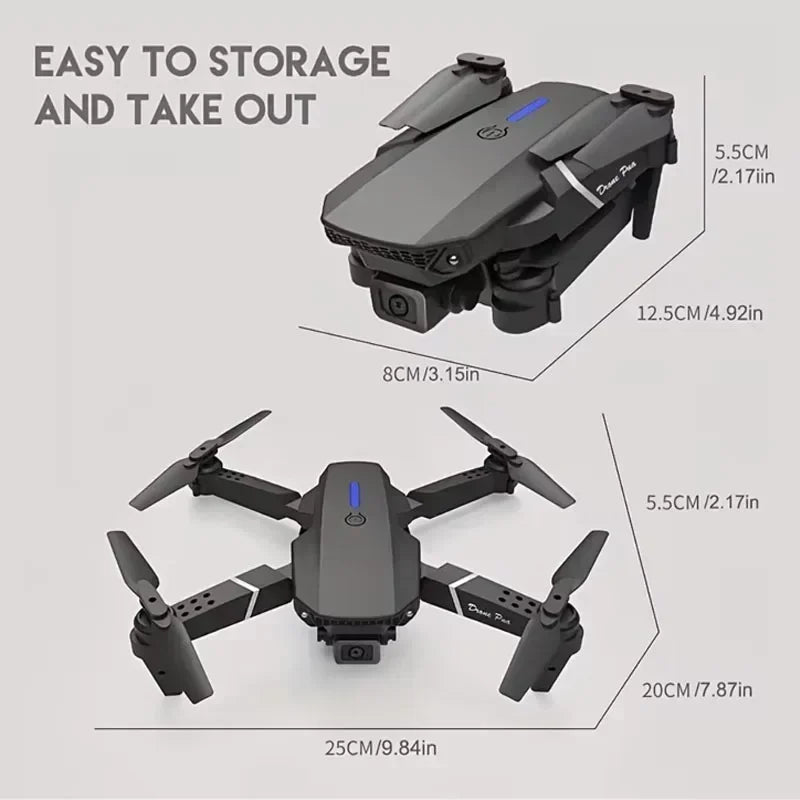 2026 New E88 Professional HD Dual Camera 4K RC Drone Wide Angle Camera Foldable Helicopter Quadcopter Aircraft Kid Gift Toys