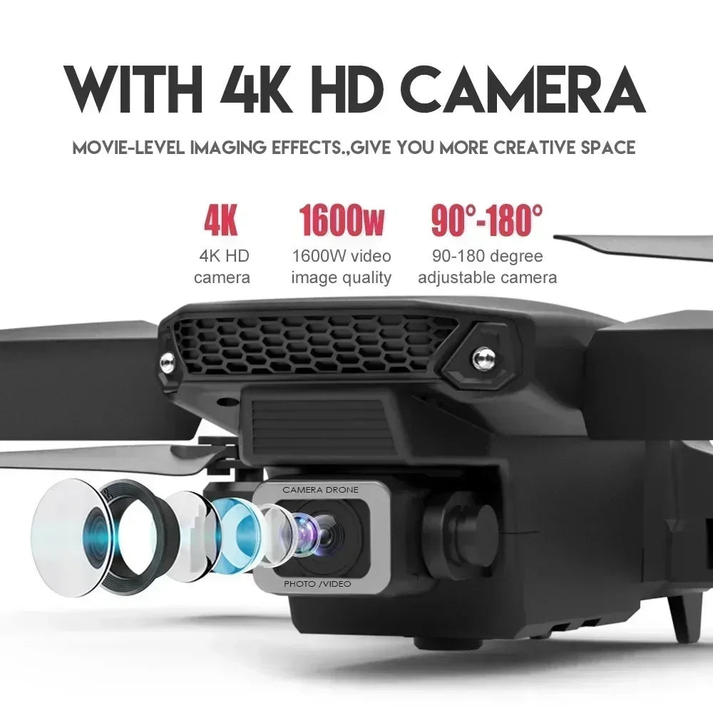 2026 New E88 Professional HD Dual Camera 4K RC Drone Wide Angle Camera Foldable Helicopter Quadcopter Aircraft Kid Gift Toys