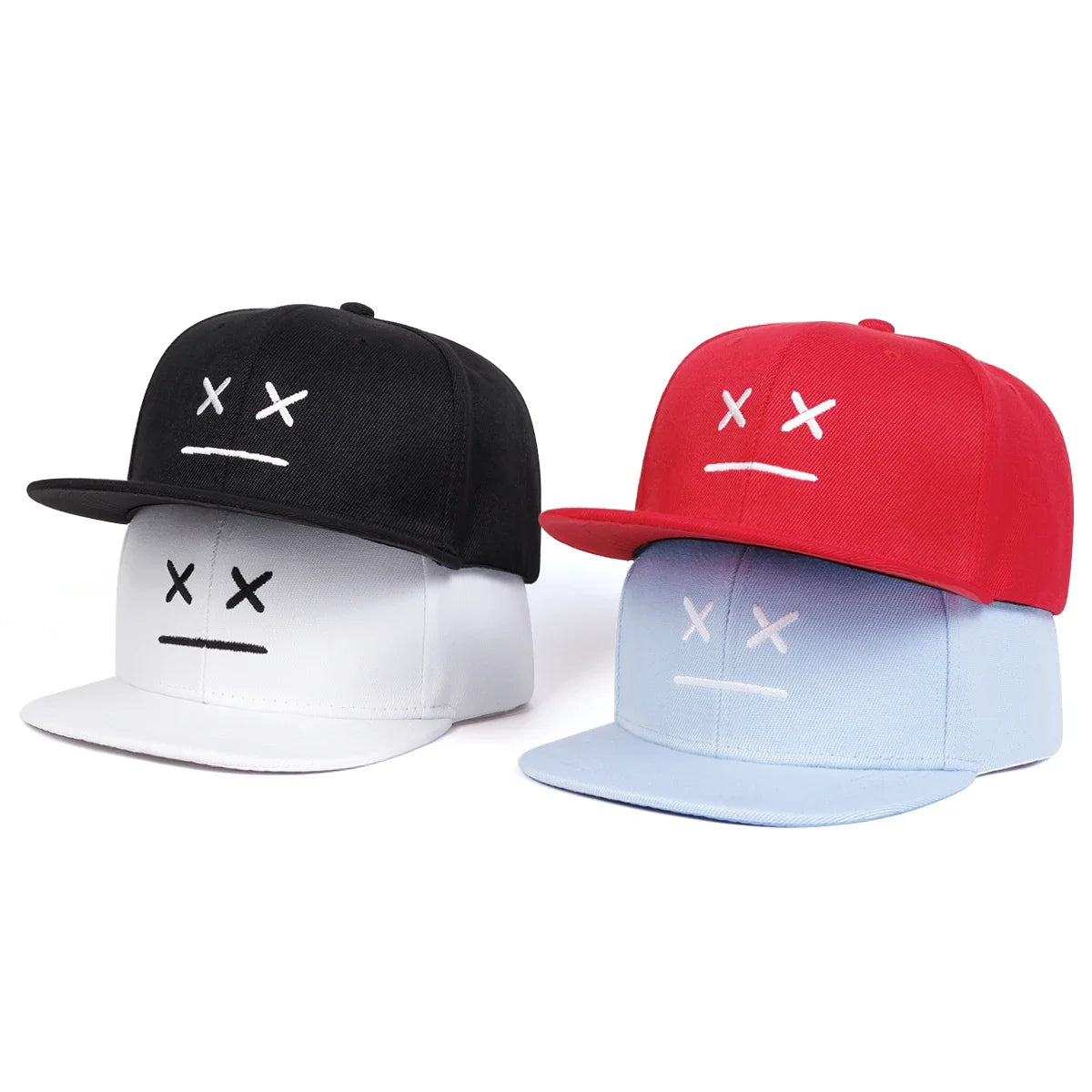 Unisex XX Smiley Face Embroidery Hip-hop Hats Spring Autumn Outdoor Adjustable Casual Baseball Caps Sunscreen Hat Sports Cap