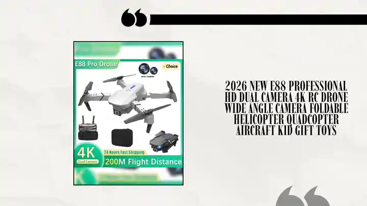 2026 New E88 Professional HD Dual Camera 4K RC Drone Wide Angle Camera Foldable Helicopter Quadcopter Aircraft Kid Gift Toys by@Outfy