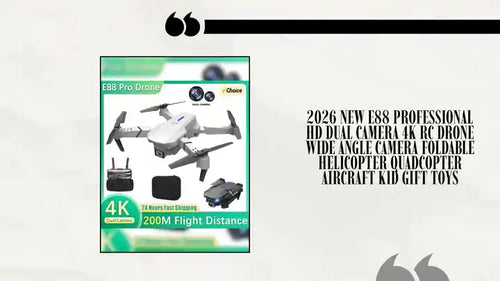 2026 New E88 Professional HD Dual Camera 4K RC Drone Wide Angle Camera Foldable Helicopter Quadcopter Aircraft Kid Gift Toys by@Outfy